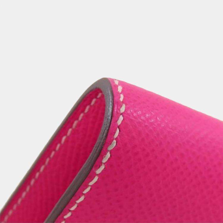 Pre Owned Hermes Pink Epsom Leather Constance Long Wallet
