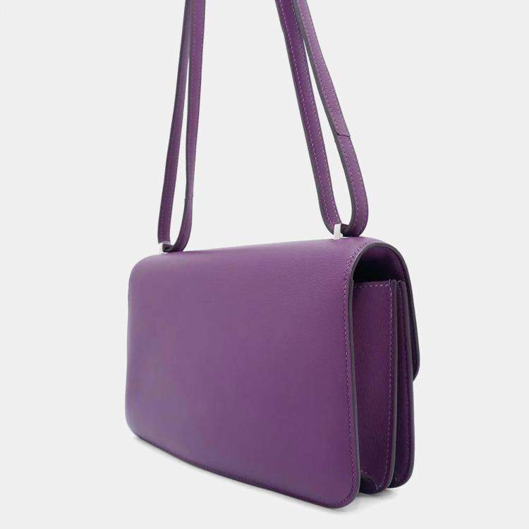 Pre Owned Hermes Evercolor Elan Anemone Constance Shoulder Bag