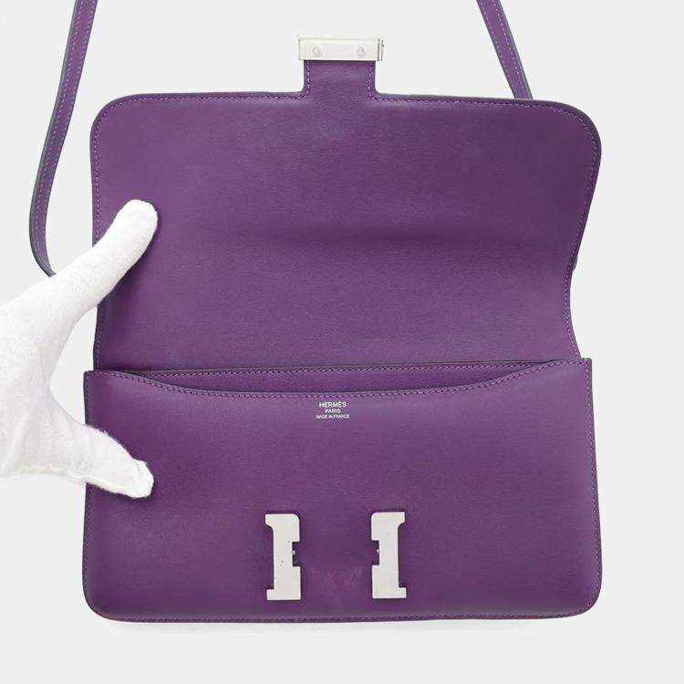 Pre Owned Hermes Evercolor Elan Anemone Constance Shoulder Bag