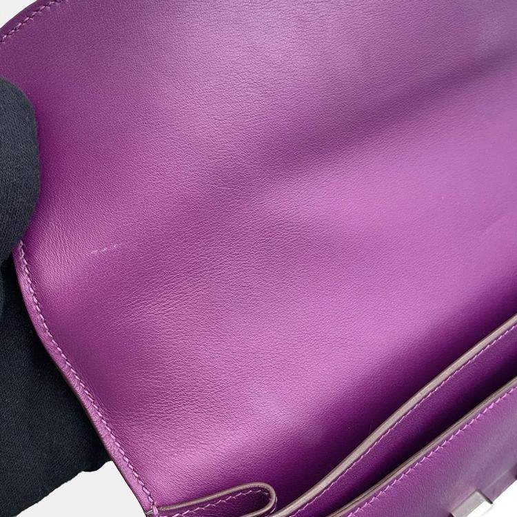 Pre Owned Hermes Evercolor Elan Anemone Constance Shoulder Bag