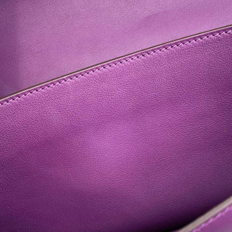 Pre Owned Hermes Evercolor Elan Anemone Constance Shoulder Bag
