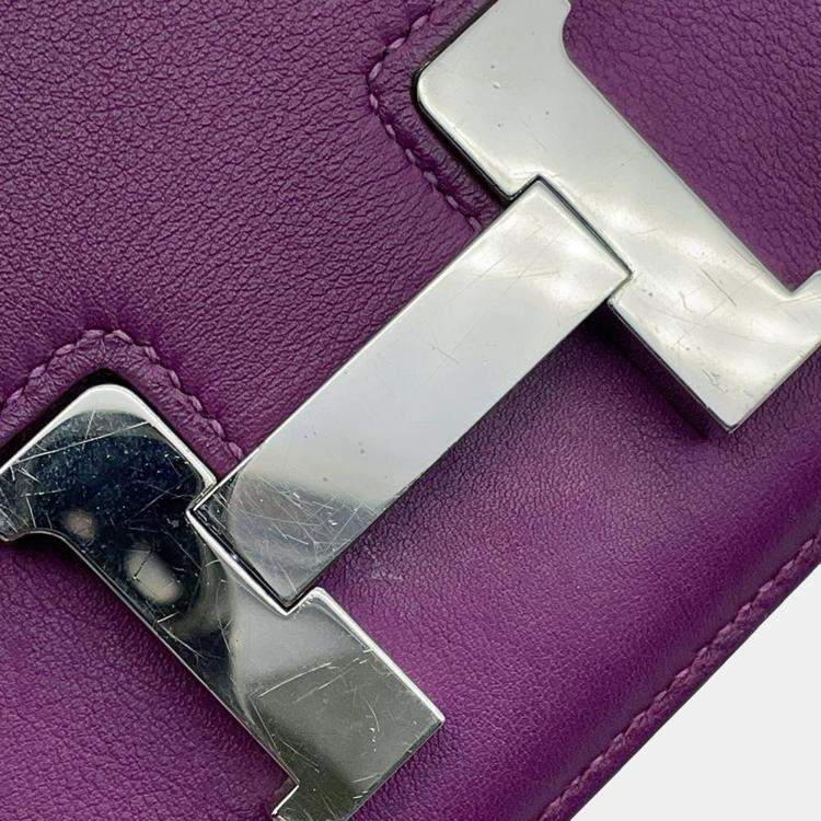 Pre Owned Hermes Evercolor Elan Anemone Constance Shoulder Bag
