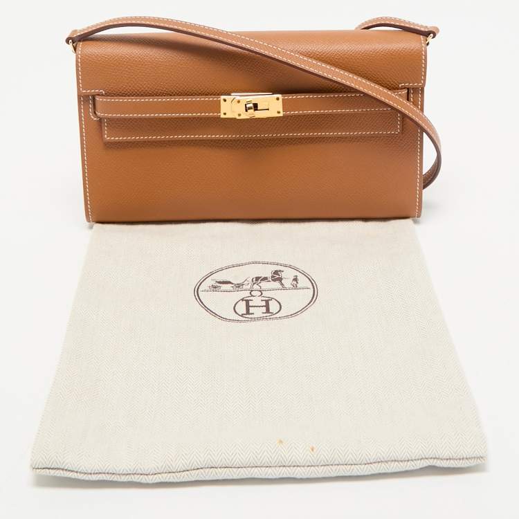 Pre Owned Hermès Gold Epsom Leather Kelly To Go Wallet
