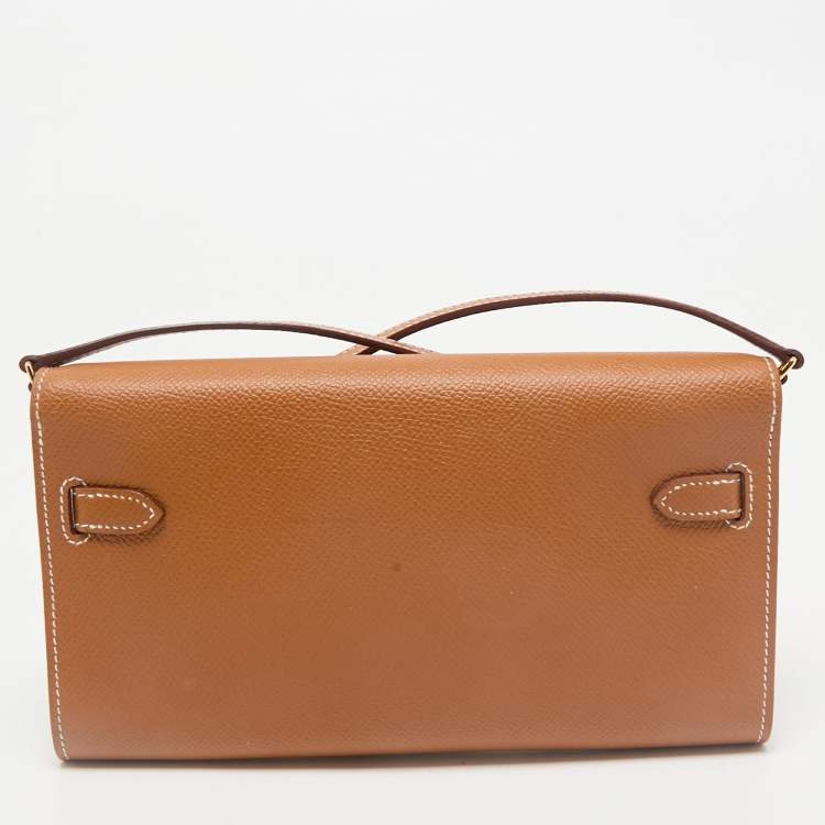 Pre Owned Hermès Gold Epsom Leather Kelly To Go Wallet