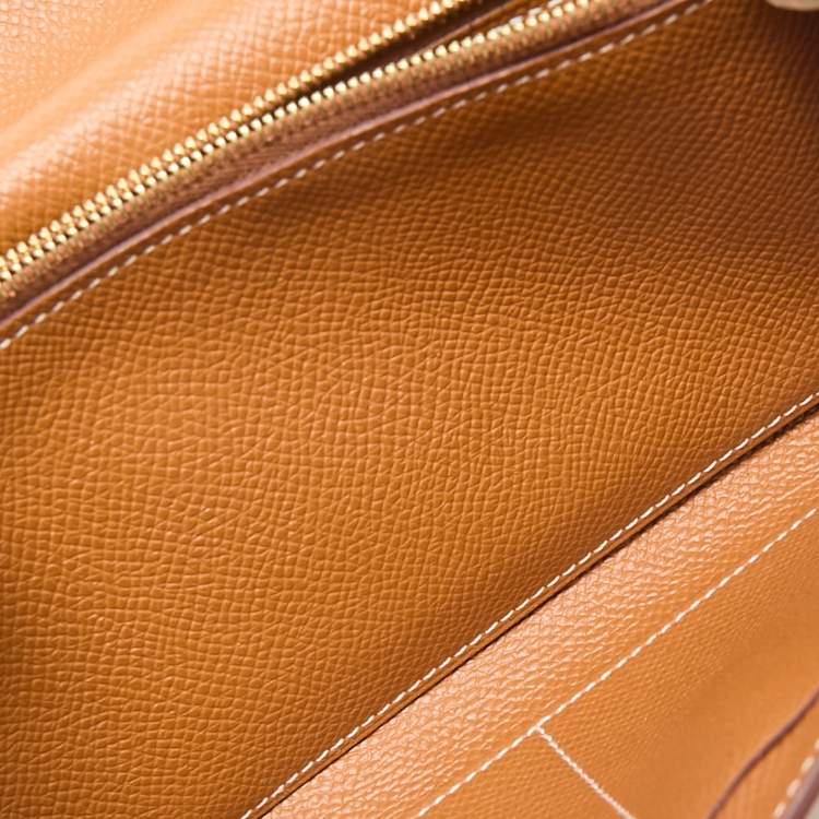 Pre Owned Hermès Gold Epsom Leather Kelly To Go Wallet