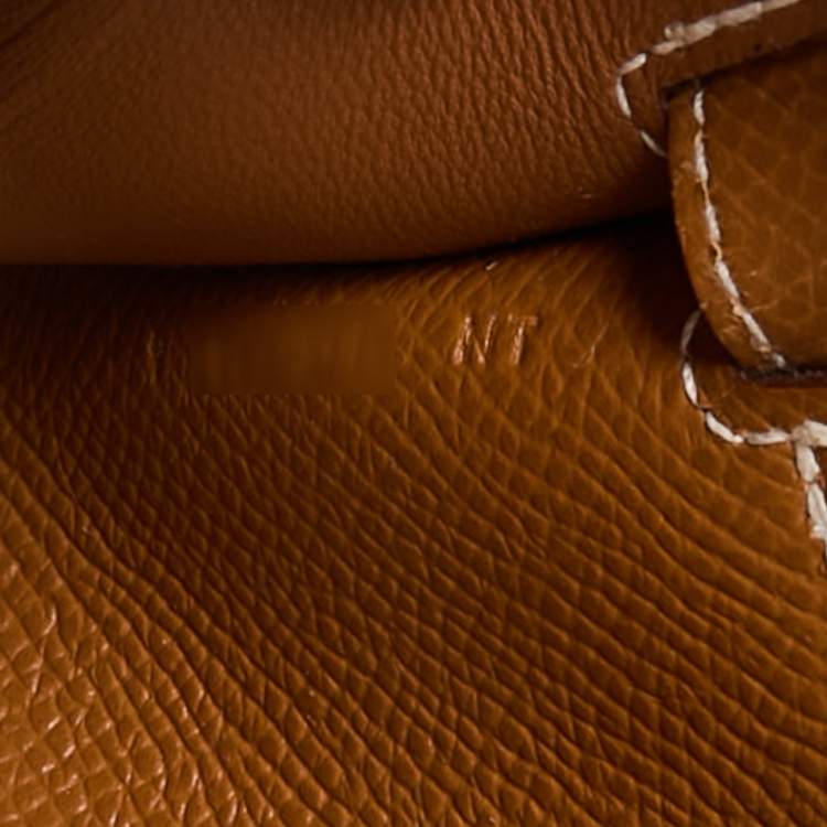 Pre Owned Hermès Gold Epsom Leather Kelly To Go Wallet