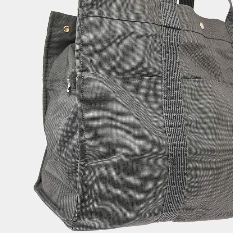 Pre Owned Hermes Gray Canvas Herline TGM Tote Bag