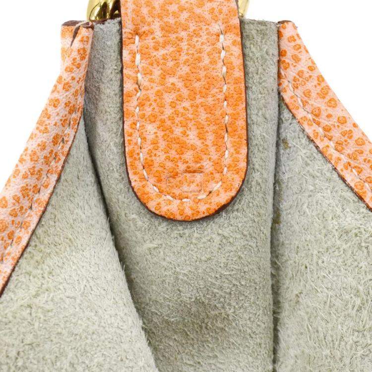 Pre Owned Hermes Orange Dalmatian Buffalo Skipper Evelyn PM Shoulder Bag 