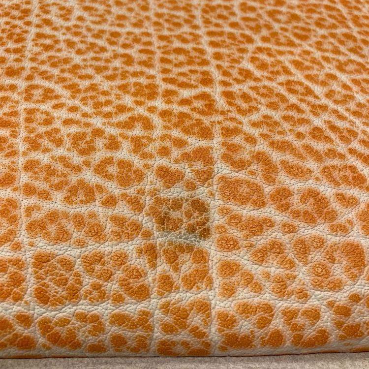 Pre Owned Hermes Orange Dalmatian Buffalo Skipper Evelyn PM Shoulder Bag 