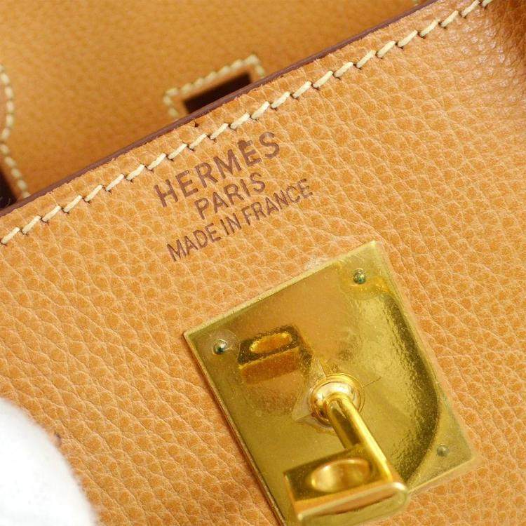 Pre Owned Hermes Natural Liegee Haut a Courroies 32 Handbag 