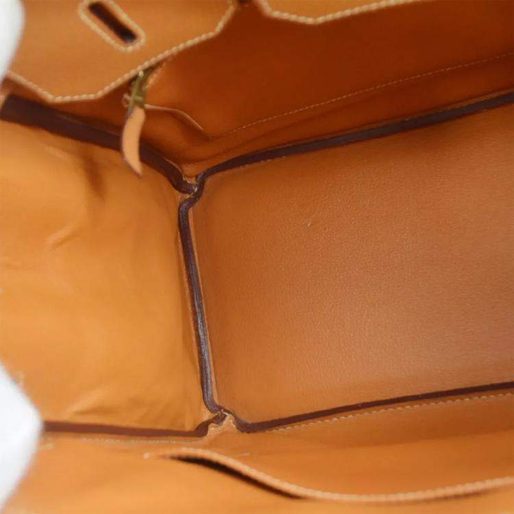 Pre Owned Hermes Natural Liegee Haut a Courroies 32 Handbag 