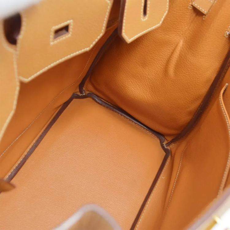 Pre Owned Hermes Natural Liegee Haut a Courroies 32 Handbag 
