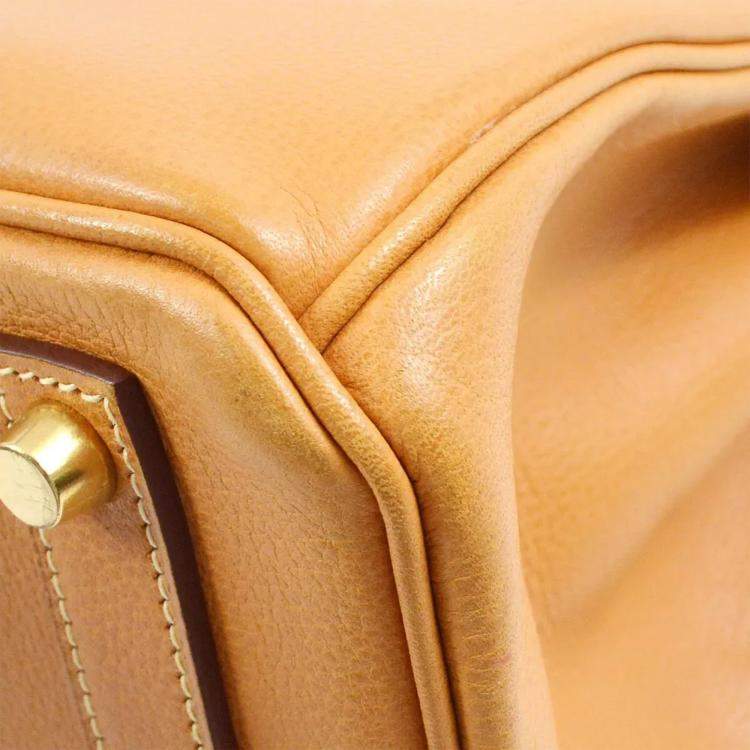 Pre Owned Hermes Natural Liegee Haut a Courroies 32 Handbag 