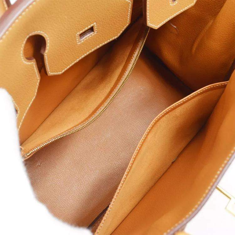 Pre Owned Hermes Natural Liegee Haut a Courroies 32 Handbag 