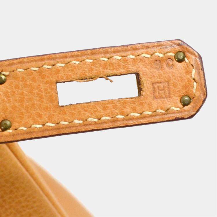 Pre Owned Hermes Natural Liegee Haut a Courroies 32 Handbag 