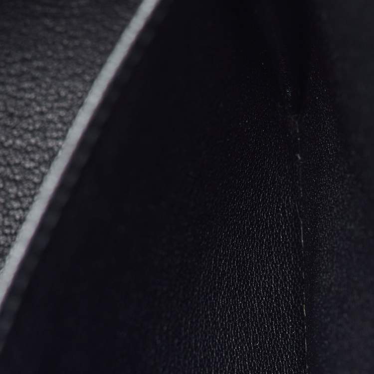Pre Owned Hermes Black Epsom Leather Palladium Finish Kelly Sellier 25 Bag