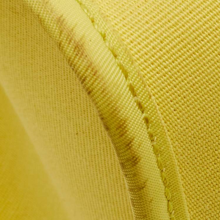 Pre Owned Hermes Soufre/Natural Toile Canvas and Vache Leather Herbag Zip 31 Bag