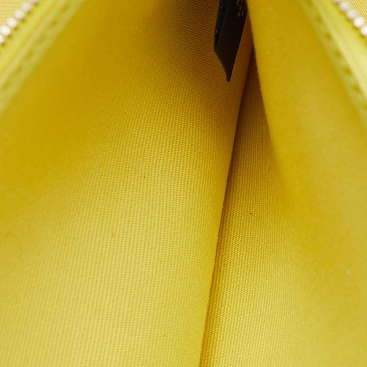 Pre Owned Hermes Soufre/Natural Toile Canvas and Vache Leather Herbag Zip 31 Bag