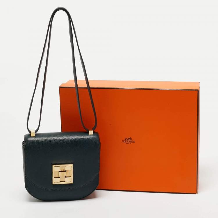Pre Owned Hermes Vert Cypres Epsom Leather Gold Finish Mosaique Au 24-17 Bag