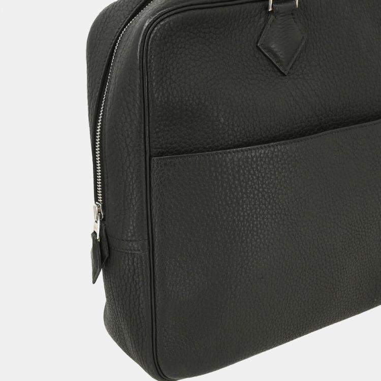 Pre Owned Hermes Black Fjord Plume Doc 38 Handbag