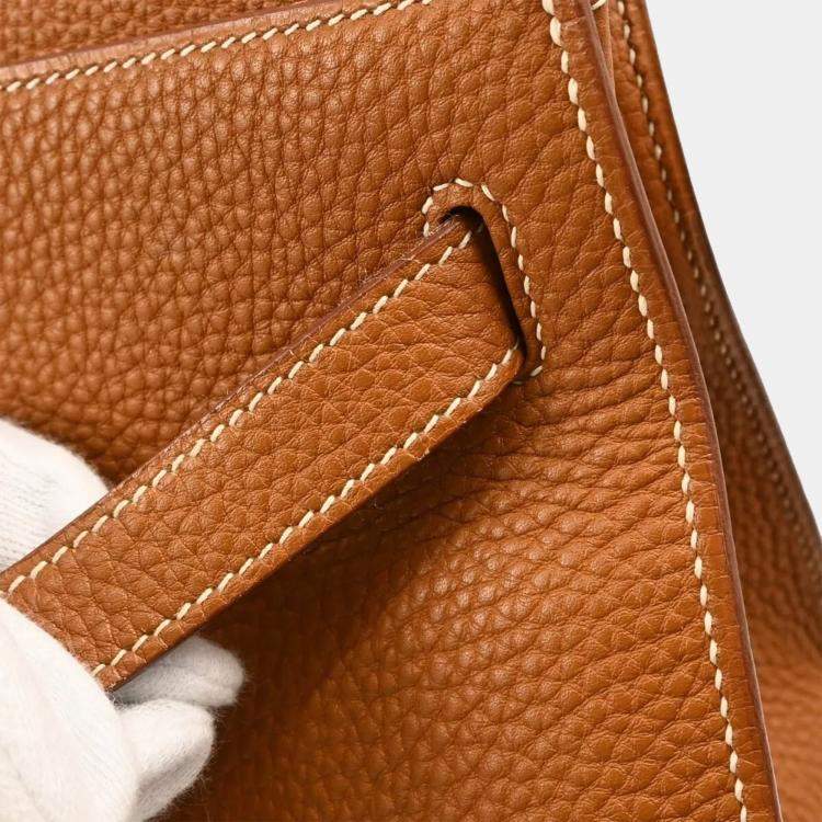 Pre Owned Hermes Gold Taurillon Clemence Kelly 32 Handbag