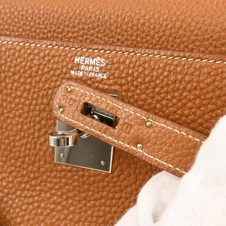 Pre Owned Hermes Gold Taurillon Clemence Kelly 32 Handbag