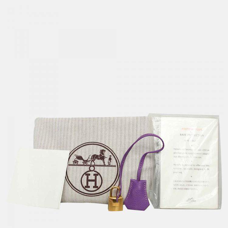 Pre Owned Hermes Purple Leather Birkin 30 Bag