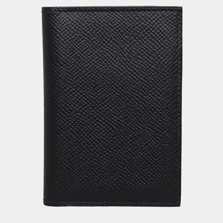 Pre Owned Hermes Black Epsom Leather MC2 Euclide Card Holder
