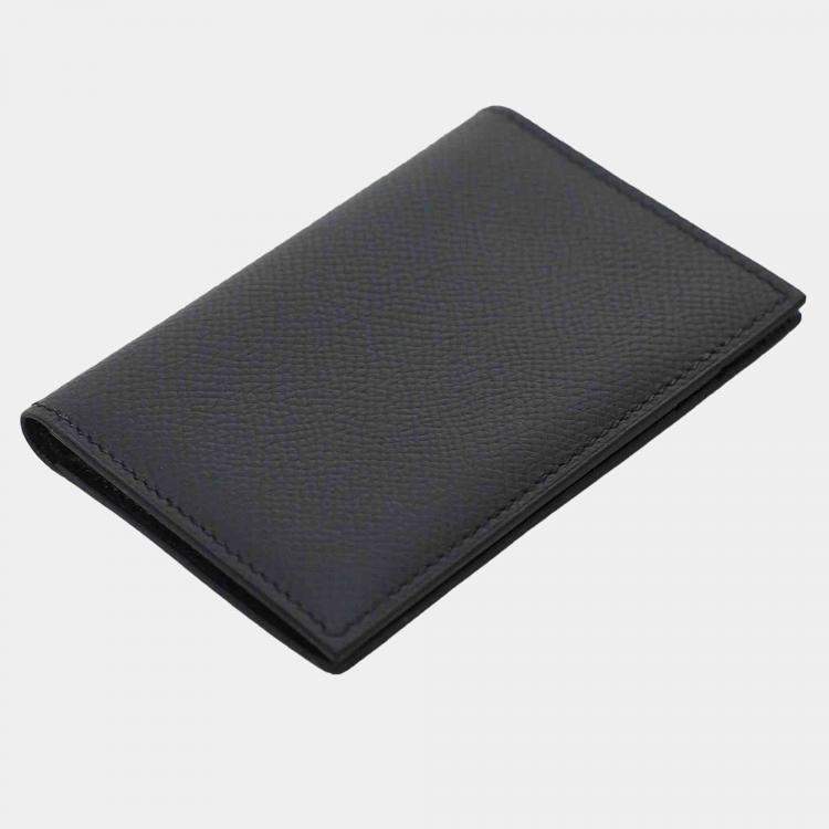 Pre Owned Hermes Black Epsom Leather MC2 Euclide Card Holder