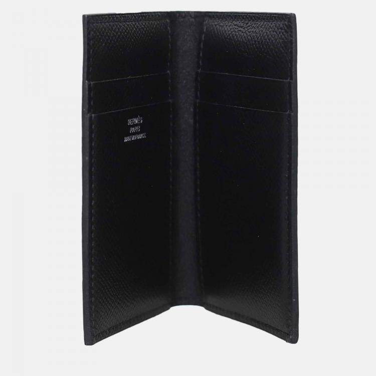Pre Owned Hermes Black Epsom Leather MC2 Euclide Card Holder