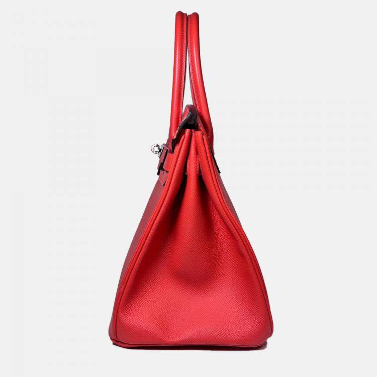 Pre Owned Hermes Bougainvillea Epsom in PHW Birkin 30  