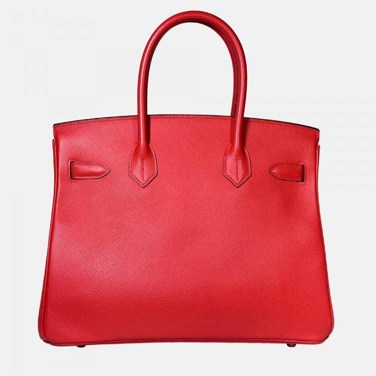 Pre Owned Hermes Bougainvillea Epsom in PHW Birkin 30  