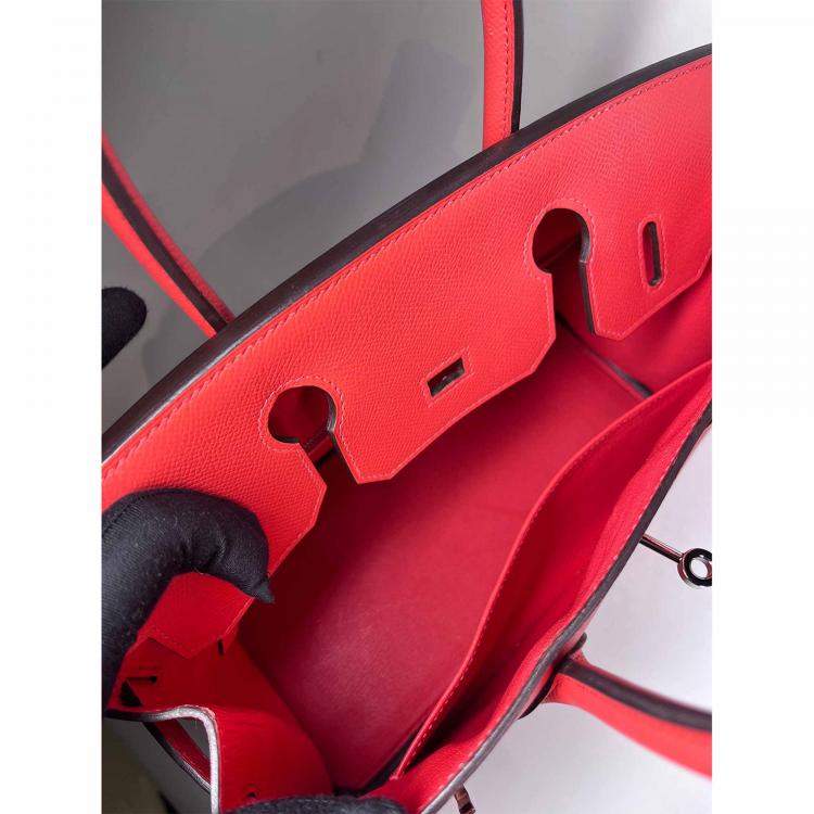 Pre Owned Hermes Bougainvillea Epsom in PHW Birkin 30  