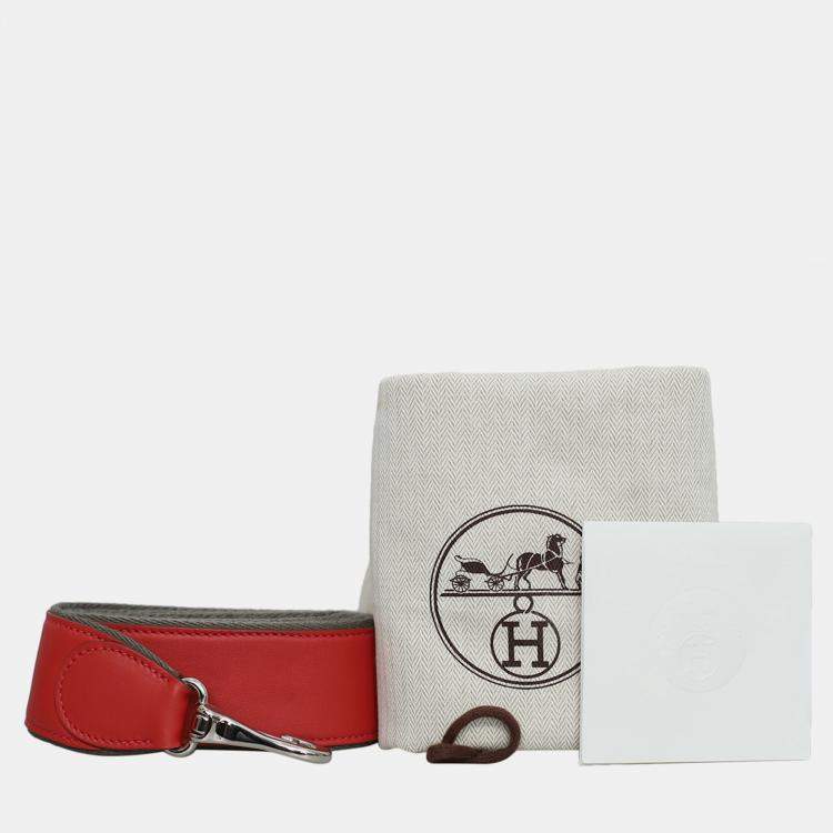 Pre Owned Hermes Red Leather Perforated Berline 28 Bag