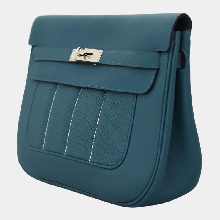 Pre Owned Hermes Blue  Berline 28 Shoulder Bag