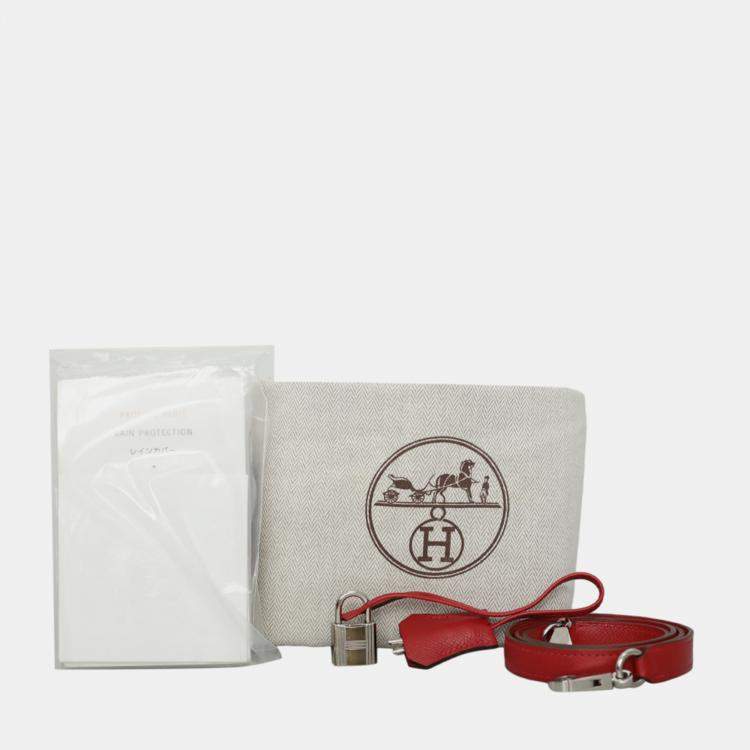 Pre Owned Hermes Red Epsom Leather Sellier Kelly 32 Bag