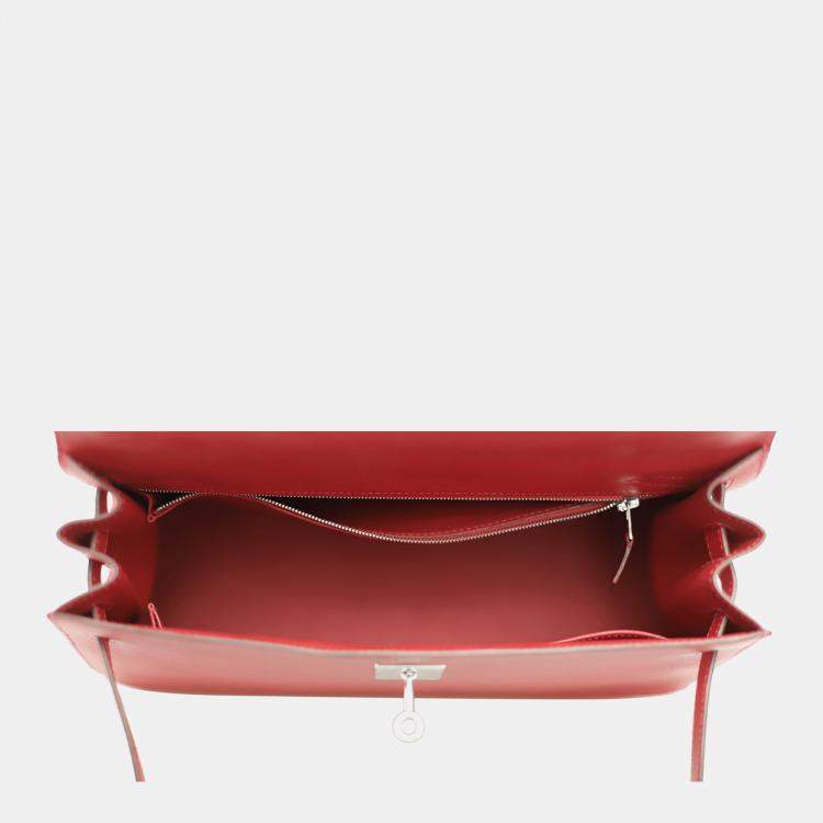 Pre Owned Hermes Red Epsom Leather Sellier Kelly 32 Bag