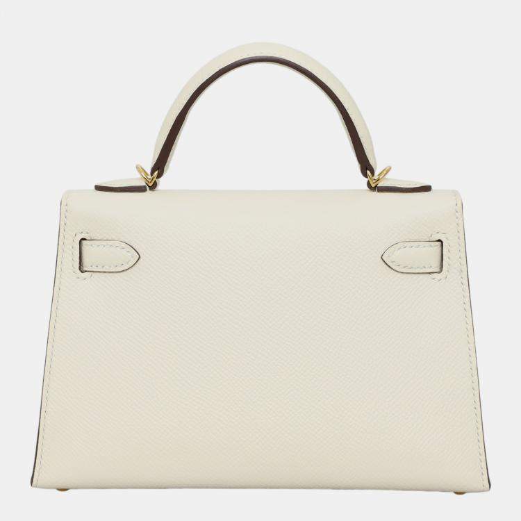Pre Owned Hermes White Epsom Leather Mini Kelly Bag