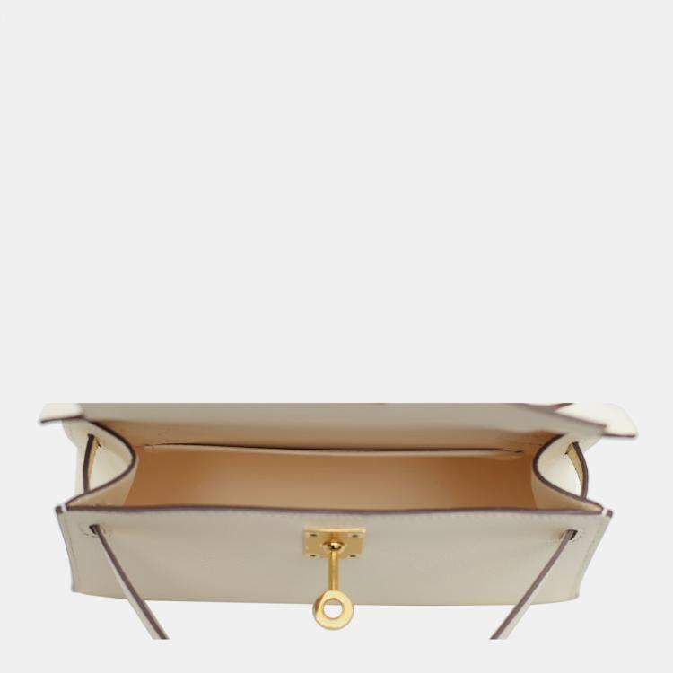 Pre Owned Hermes White Epsom Leather Mini Kelly Bag