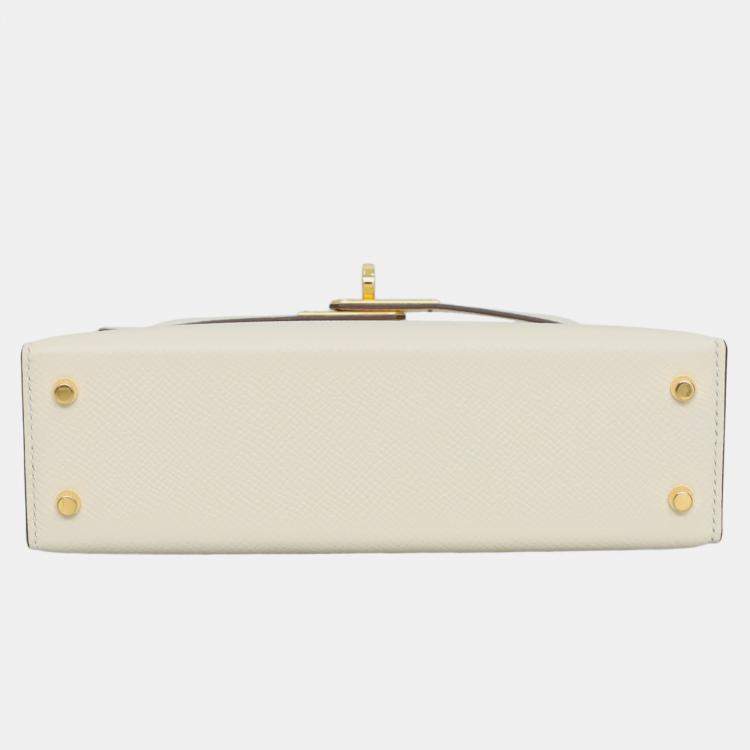 Pre Owned Hermes White Epsom Leather Mini Kelly Bag