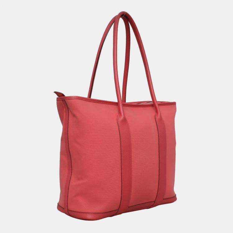 Pre Owned Hermes Pink Garden Party Zip Tote