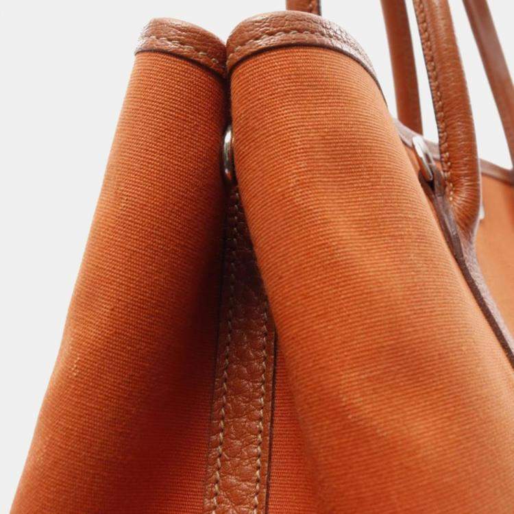 Pre Owned Hermes Orange Potiron Garden Party TPM Bag