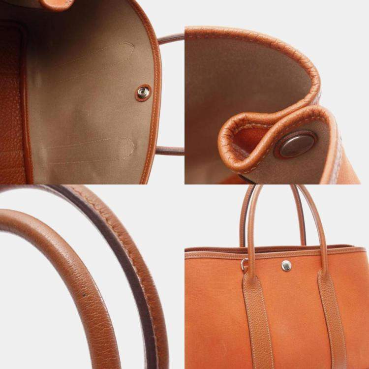 Pre Owned Hermes Orange Potiron Garden Party TPM Bag
