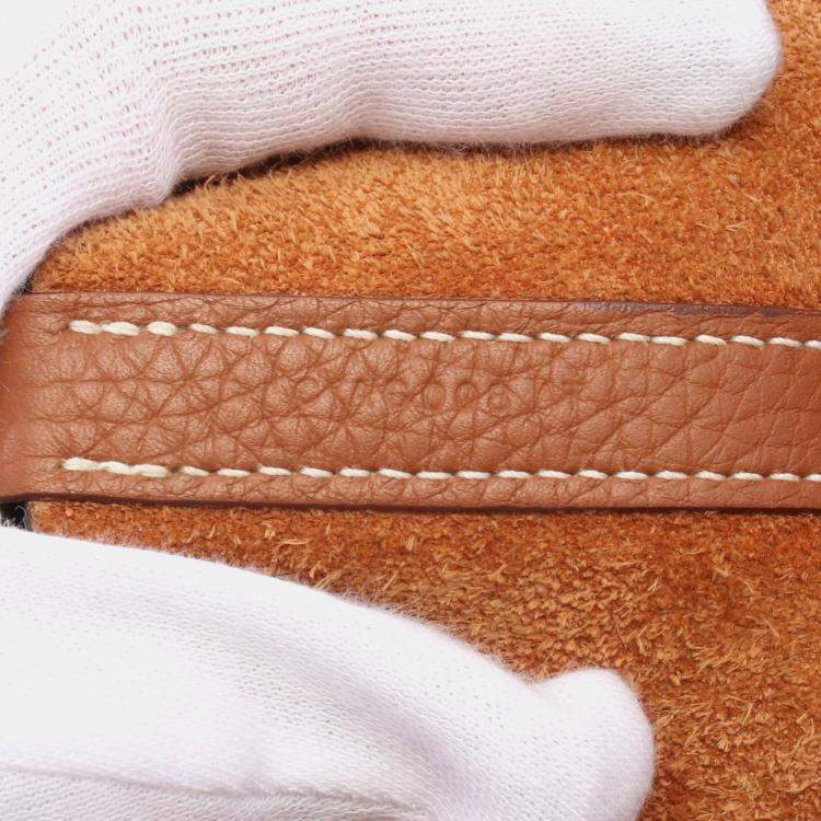 Pre Owned Hermes Picotin Lock 22 Brown Taurillon Clemence Leather Shoulder Bag