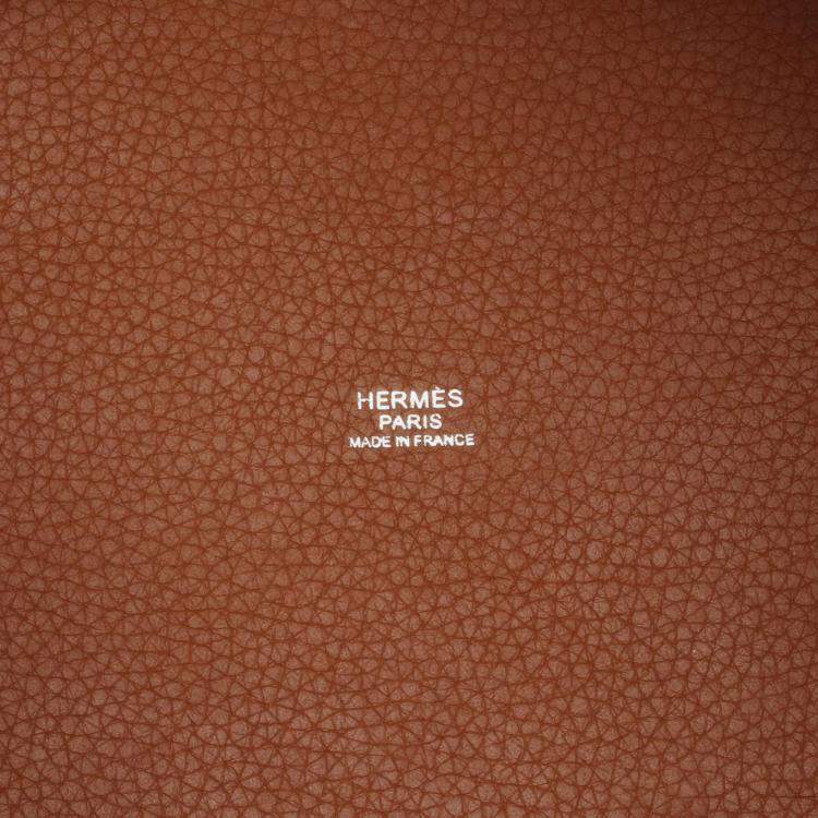 Pre Owned Hermes Picotin Lock 22 Brown Taurillon Clemence Leather Shoulder Bag