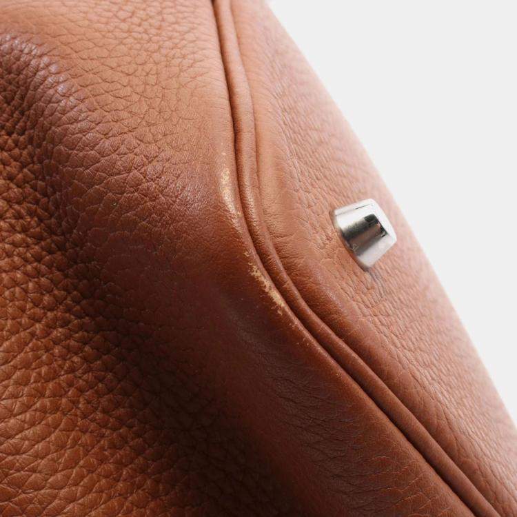Pre Owned Hermes Picotin Lock 22 Brown Taurillon Clemence Leather Shoulder Bag