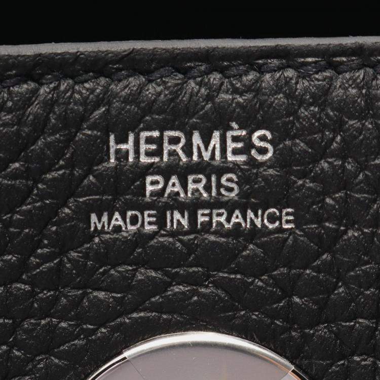 Pre Owned Hermes Black Taurillon Clemence Lindy 26 Shoulder Bag  