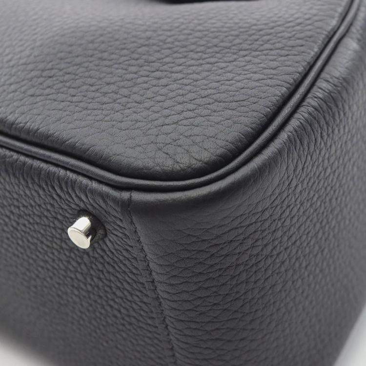 Pre Owned Hermes Black Taurillon Clemence Leather Lindy Mini Shoulder Bag