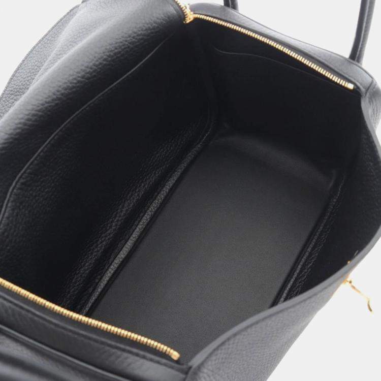 Pre Owned Hermes Black Taurillon Clemence Leather Lindy 26 Shoulder Bag