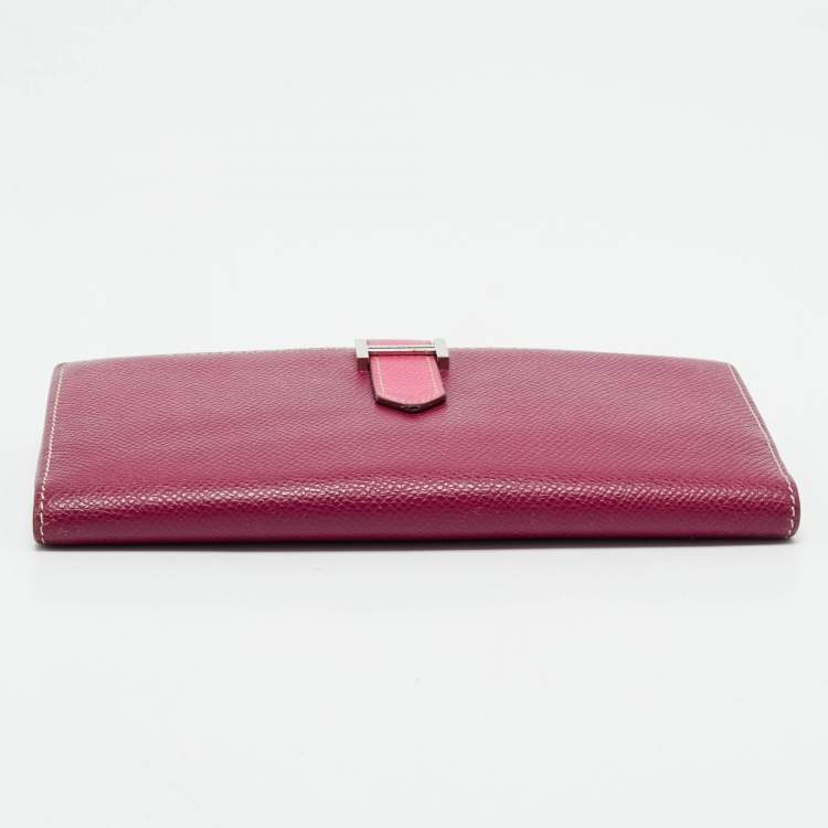 Pre Owned Hermes Tosca/Rose Tyrien Epsom Leather Bearn Gusset Wallet